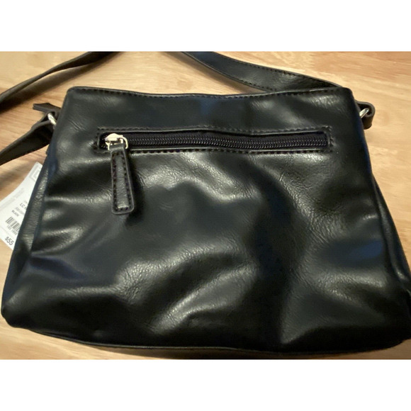 Liz Claiborne Black LC Heritage Small XB Crossbody Purse, Classic Leather, NEW - Picture 2 of 13
